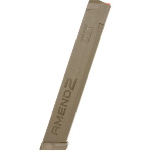 Amend2 A2-Stick 34rd magazine is a high-capacity magazine designed specifically for Glock handguns, providing shooters with increased ammunition capacity for extended shooting sessions.