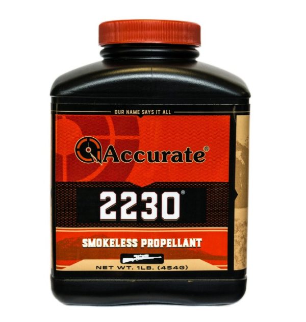 Accurate 2230 Smokeless Gun Powder is a fast-burning, double-base, spherical powder designed for small to medium rifle cartridges and certain pistol calibers.