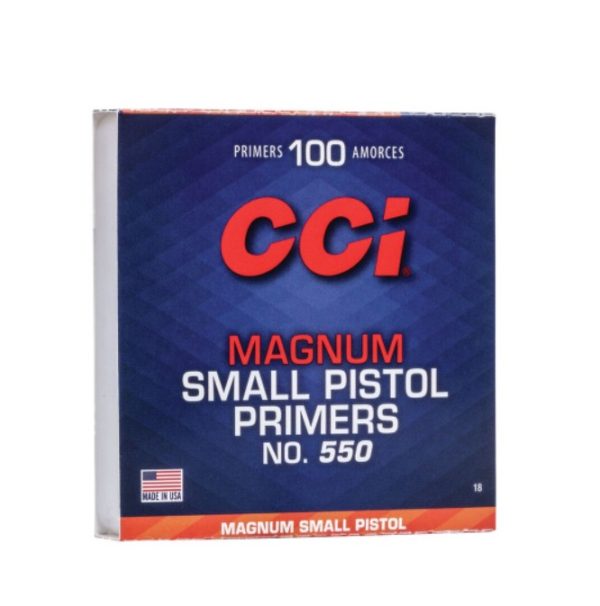 CCI Small Pistol Magnum Primers #550 are crafted with precision for reloaders who need enhanced ignition for their high-performance pistol loads.