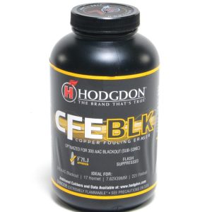 Hodgdon CFE BLK Smokeless Gun Powder is a specialized powder designed for optimal performance in subsonic loads and small-caliber rifle cartridges.