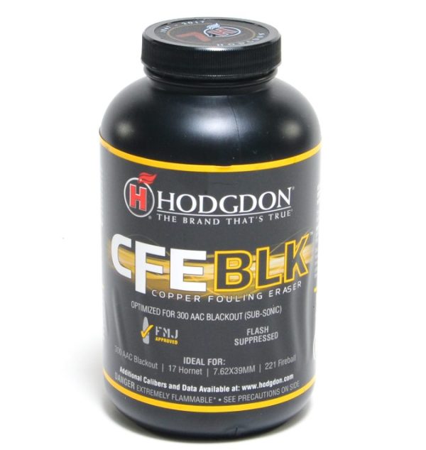 Hodgdon CFE BLK Smokeless Gun Powder is a specialized powder designed for optimal performance in subsonic loads and small-caliber rifle cartridges.