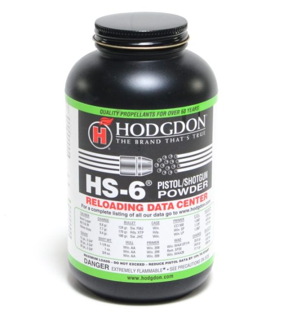 Hodgdon HS-6 Smokeless Gun Powder is a versatile and reliable powder primarily used for loading handgun cartridges, as well as some shotgun applications.