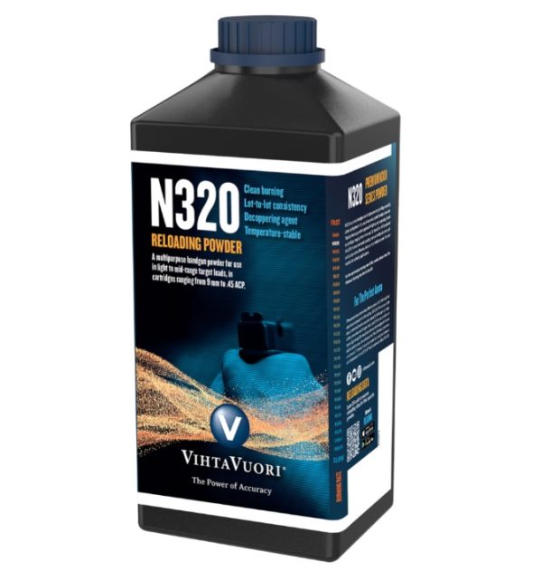 Vihtavuori N320 is a premium, double-base smokeless powder known for its versatility and consistent performance, particularly in handgun applications.