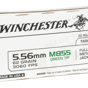 Winchester USA WM855K 5.56x45mm NATO Green Tip Ammunition - 1000 Rounds